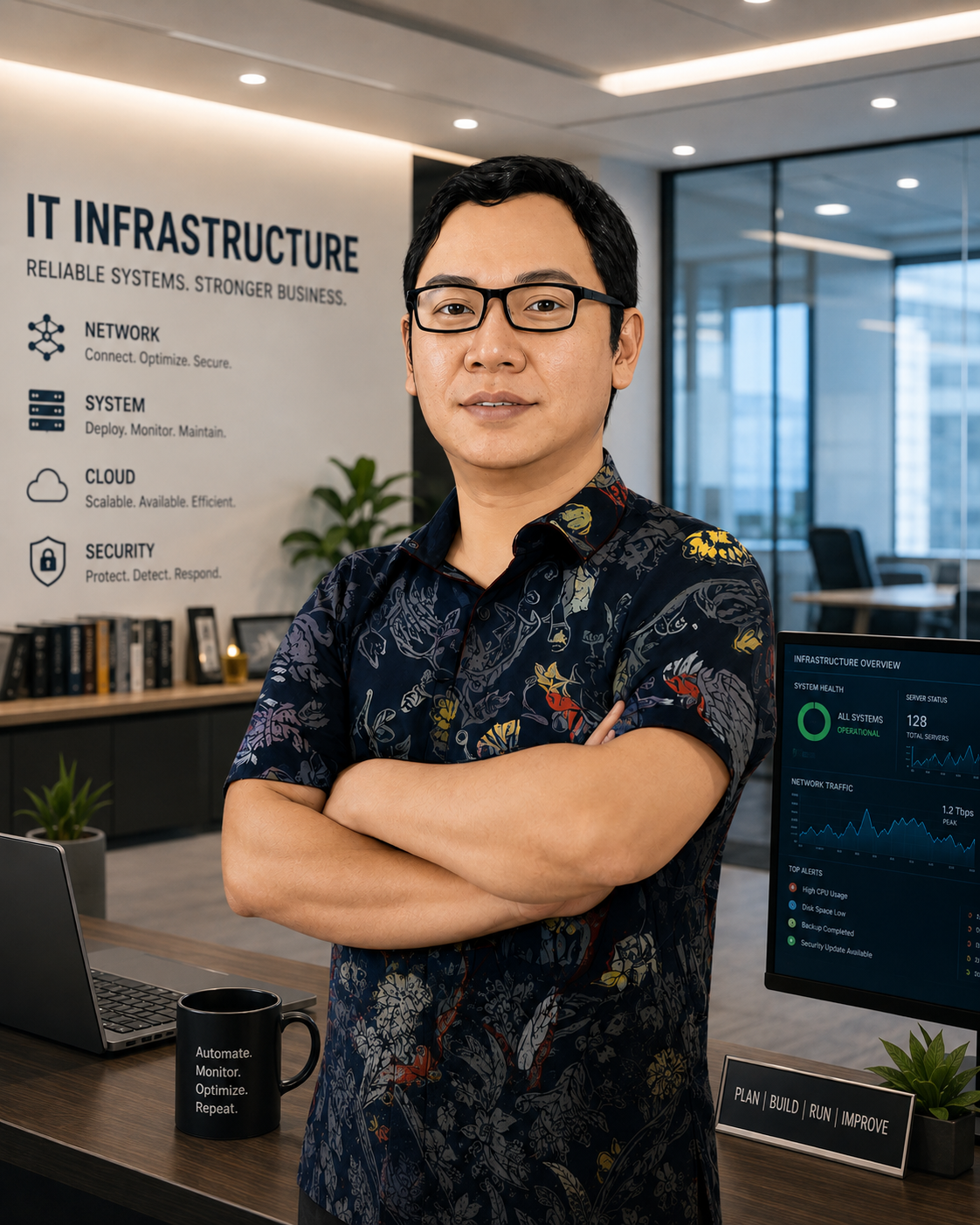 Illustrated portrait of Endri Suwito, S.Kom